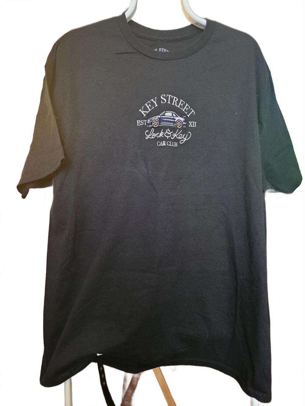 New - Lock And Key Club Embroidered T-Shirt KEY STREET Black - Size XL - NWOT